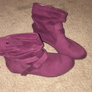 Burgundy boots